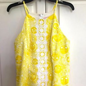 Lilly Pullitzer Yellow Halter Top with Lace